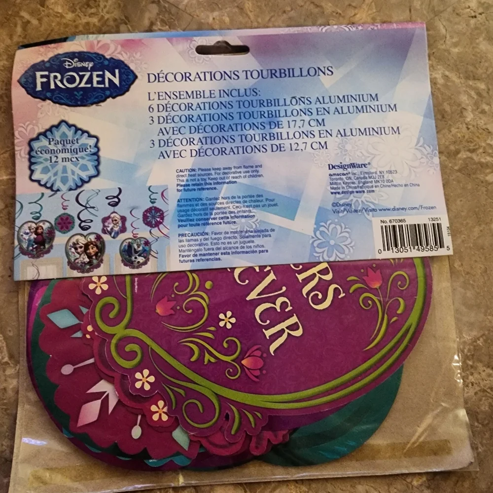Diseny Frozen‎ Swirl Decorations6 Foil Swirl Decorations